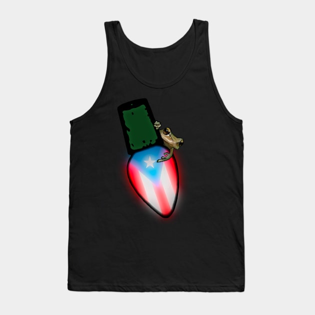 Coqui on Boricua Flag Xmas Light Tank Top by SoLunAgua